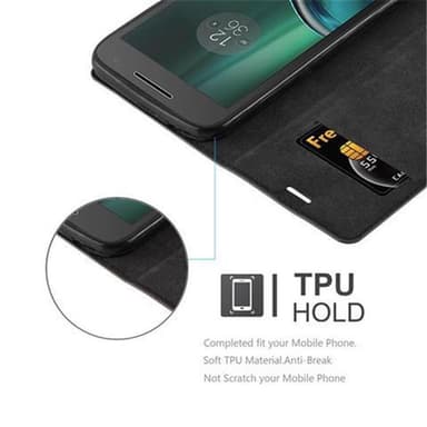 Motorola MOTO G4 PLAY Suojakuori Lompakkokotelo (Musta)
