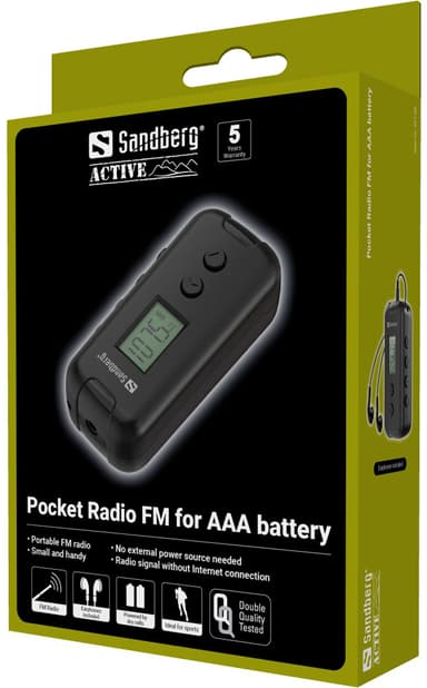 Sandberg FM taskuradio (AAA-paristokäyttöinen)