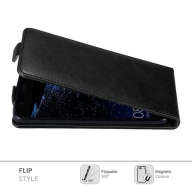 Huawei P10 LITE Suojakuori Lompakkokotelo (Musta)