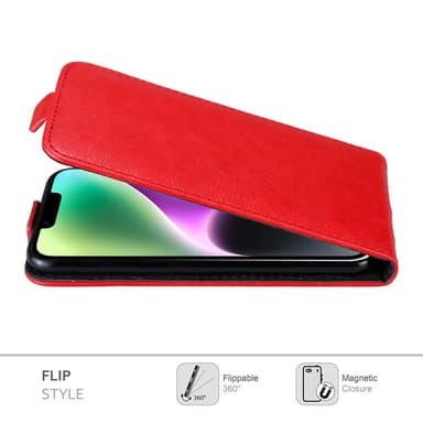 iPhone 14 Suojakuori Lompakkokotelo (Punainen)