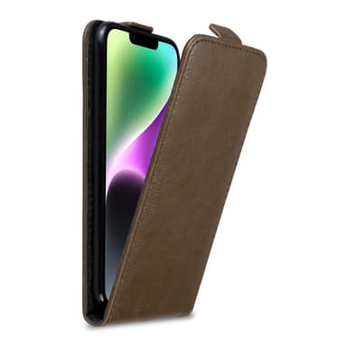 iPhone 14 Suojakuori Lompakkokotelo (Ruskea)