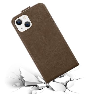 iPhone 14 Suojakuori Lompakkokotelo (Ruskea)