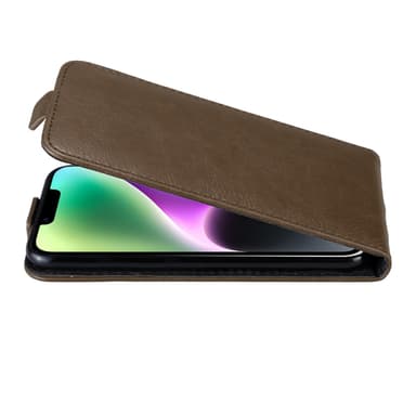 iPhone 14 Suojakuori Lompakkokotelo (Ruskea)