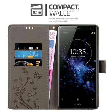 Sony Xperia XZ2 Suojakuori Lompakkokotelo (harmaa)
