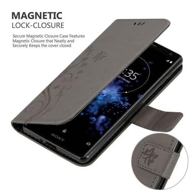 Sony Xperia XZ2 Suojakuori Lompakkokotelo (harmaa)