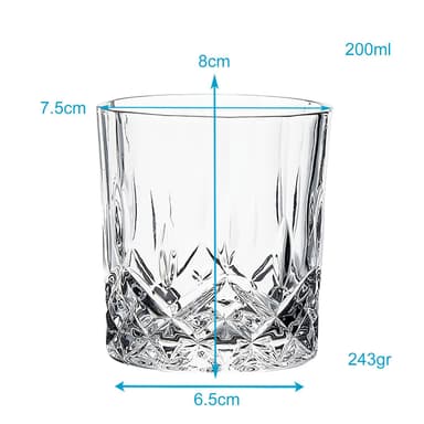 Juomalasi Kristallilasi 6x 200 ml Jalolasi Lasi