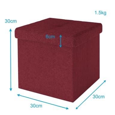 Taitettava Jakkara 30x30x30 cm Jalkatuki (punainen)