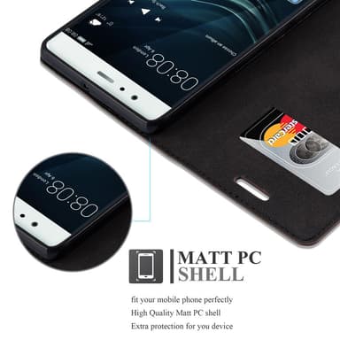 Huawei P9 Suojakuori Lompakkokotelo (Ruskea)