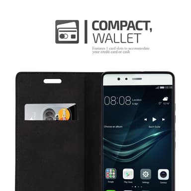 Huawei P9 Suojakuori Lompakkokotelo (Ruskea)