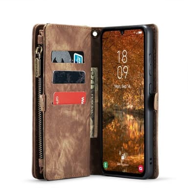 CaseMe puhelimenkotelo 008 11-kortti Samsung Galaxy A34 5G - Ruskea