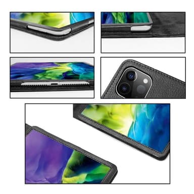 SKALO iPad Pro 12.9 (Gen 4/5/6) Duofold Litchi Suojakotelo - Musta