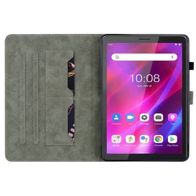 SKALO Lenovo Tab M7 (Gen 3) Cute Tiger PU-nahkainen Lompakkokotelo - Musta