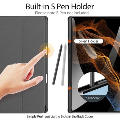 DUX DUCIS Samsung Tab S8 Ultra DOMO Series Trifold Suojakotelo - Musta