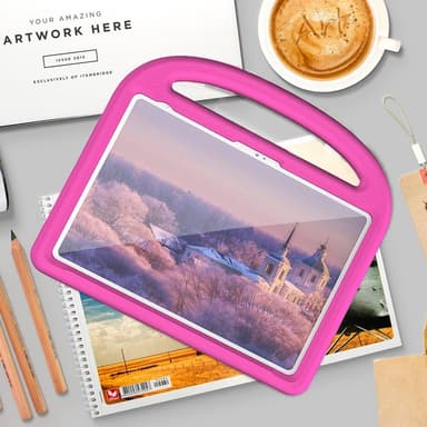 SKALO iPad 10.9 (2022) Lapsikuori kahvalla ja jalustalla - Pinkki