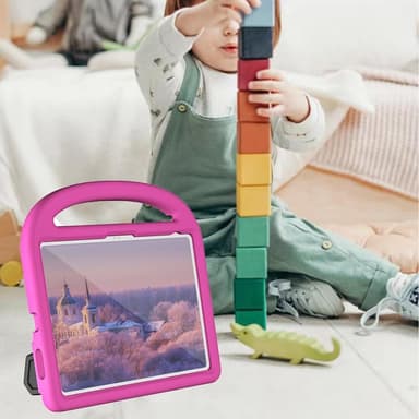 SKALO iPad 10.9 (2022) Lapsikuori kahvalla ja jalustalla - Pinkki
