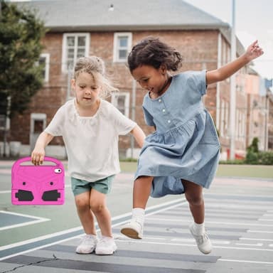 SKALO iPad 10.9 (2022) Lapsikuori kahvalla ja jalustalla - Pinkki