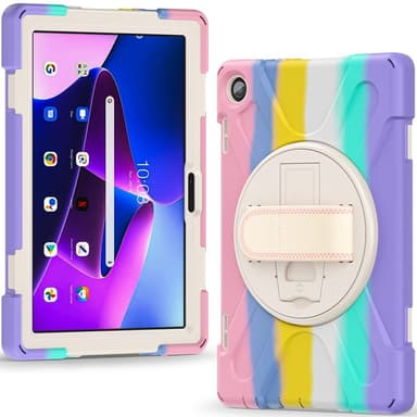 SKALO Lenovo Tab M10 (Gen 3) Extra Shockproof Armor Iskunkestävä kuori - Rainbow