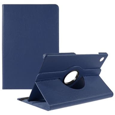 SKALO Samsung Tab A8 10.5 (2021/2022) 360 Litchi Suojakotelo - Tummansininen