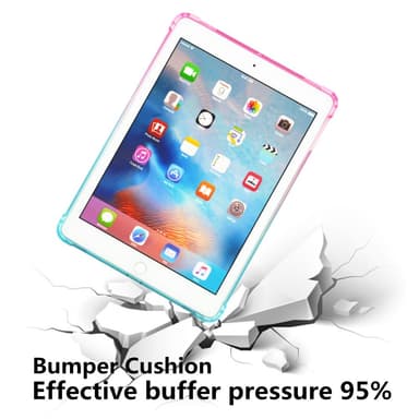 SKALO iPad 10.2 Gradient TPU Suojakuori - Pinkki-Turkoosi
