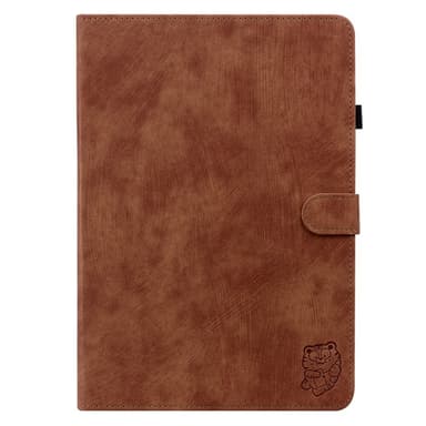 SKALO Lenovo Tab P12 Cute Tiger PU-nahkainen Lompakkokotelo - Ruskea