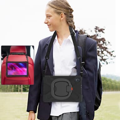 SKALO Lenovo Tab M10 FHD Plus 10.3"" Extra Shock Resistant Armor Rengas kuori olkahihnalla - Musta