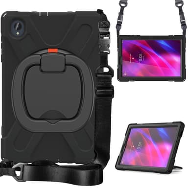 SKALO Lenovo Tab M10 FHD Plus 10.3"" Extra Shock Resistant Armor Rengas kuori olkahihnalla - Musta