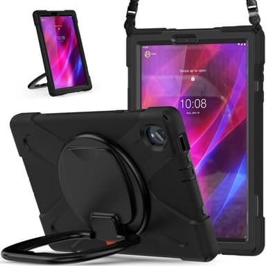 SKALO Lenovo Tab M10 FHD Plus 10.3"" Extra Shock Resistant Armor Rengas kuori olkahihnalla - Musta