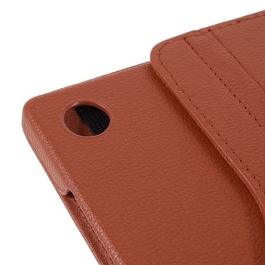 SKALO Samsung Tab A8 10.5 (2021/2022) 360 Litchi Suojakotelo - Ruskea