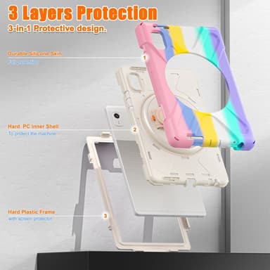 SKALO Lenovo Tab M9 Extra Shockproof Armor Iskunkestävä kuori - Rainbow