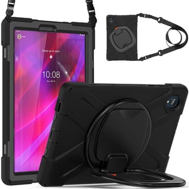 SKALO Lenovo Tab M10 FHD Plus 10.3"" Extra Shock Resistant Armor Rengas kuori olkahihnalla - Musta