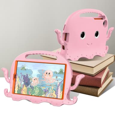 SKALO Samsung Tab A7 Lite 3D Cartoon lapsen Kuori - Pinkki