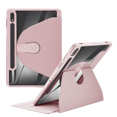 SKALO Samsung Tab S9+/S9+ FE 360 PU-nahkainen Suojakotelo - Pinkki