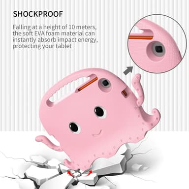 SKALO Samsung Tab A7 Lite 3D Cartoon lapsen Kuori - Pinkki
