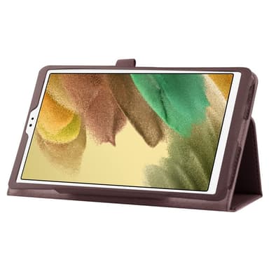 SKALO Samsung Tab A7 Lite Duofold Litchi Suojakotelo - Ruskea