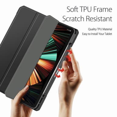DUX DUCIS iPad Pro 12.9 (Gen 4/5/6) TOBY Series Trifold Suojakotelo - Musta