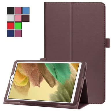 SKALO Samsung Tab A7 Lite Duofold Litchi Suojakotelo - Ruskea