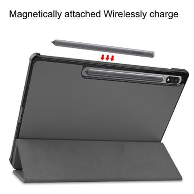 SKALO Samsung Tab S7 FE Trifold Suojakotelo - Harmaa
