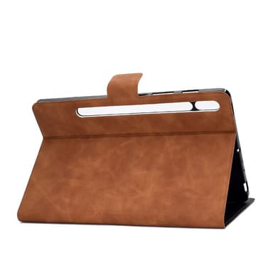 SKALO Samsung Tab S7/S8 PU-nahkainen Lompakkokotelo - Ruskea