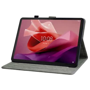 SKALO Lenovo Tab P12 Cute Tiger PU-nahkainen Lompakkokotelo - Musta