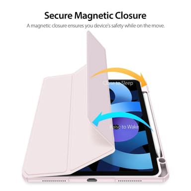 DUX DUCIS iPad Air (2020/2022) TOBY Series Trifold Suojakotelo - Pinkki