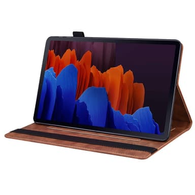 SKALO Samsung Tab S7/S8 PU-nahkainen lompakkokotelo, jossa on kynäosasto - Ruskea
