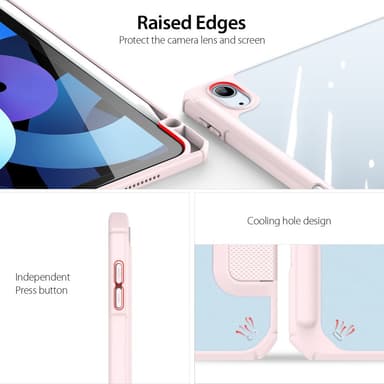 DUX DUCIS iPad Air (2020/2022) TOBY Series Trifold Suojakotelo - Pinkki