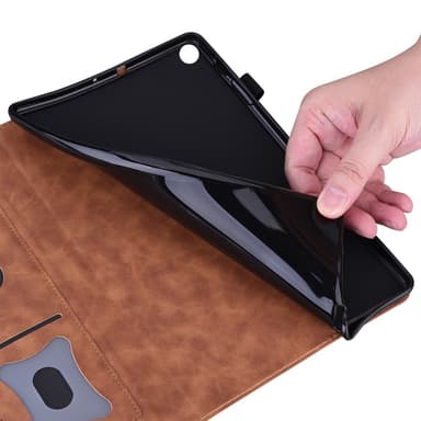 SKALO Samsung Tab S7/S8 PU-nahkainen lompakkokotelo, jossa on kynäosasto - Ruskea