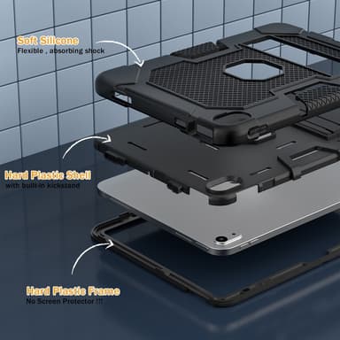 SKALO iPad 10.9 (2022) Extra Shockproof Armor Iskunkestävä kuori - Musta