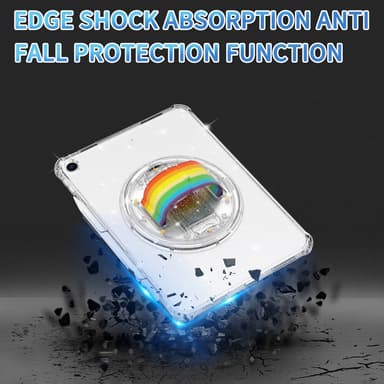 SKALO iPad 10.2 Armor Rainbow Glitter Kahva/Tripod Suojakuori - Pinkki