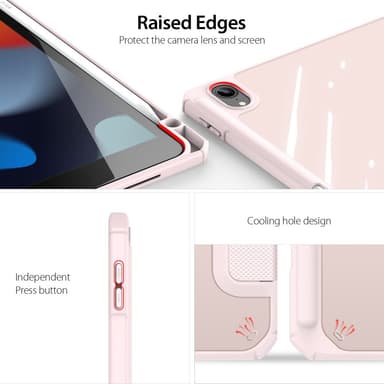 DUX DUCIS iPad 10.9 (2022) TOBY Series Trifold Suojakotelo - Pinkki