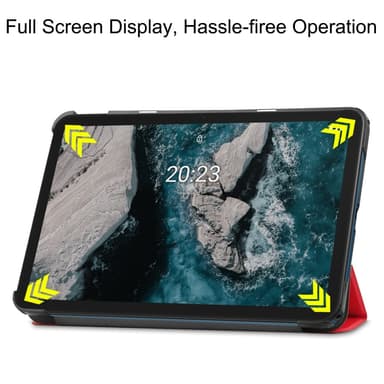 SKALO Nokia T20 Trifold Suojakotelo - Punainen