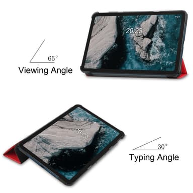 SKALO Nokia T20 Trifold Suojakotelo - Punainen