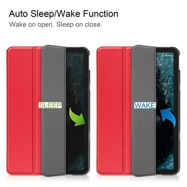SKALO Nokia T20 Trifold Suojakotelo - Punainen