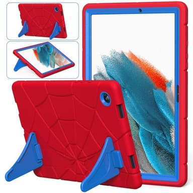 SKALO Samsung Tab A8 10.5 (2021/2022) Hämähäkinseitit lasten kuoriin - Punainen-Sininen